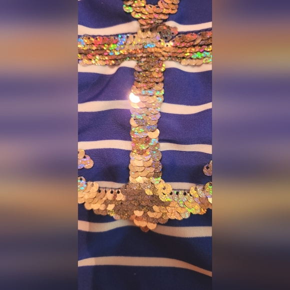 GIRL’s TANKINI SIZE s(6×/6)Blue Sequence Anchor Two Piece Swimsuit - Picture 5 of 6